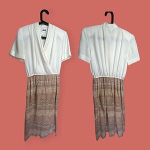 🍦 VTG LESLIE FAY 80s WORK DRESS BUSINESS LADY 9 TO 5 SIZE 8 MADE IN THE USA